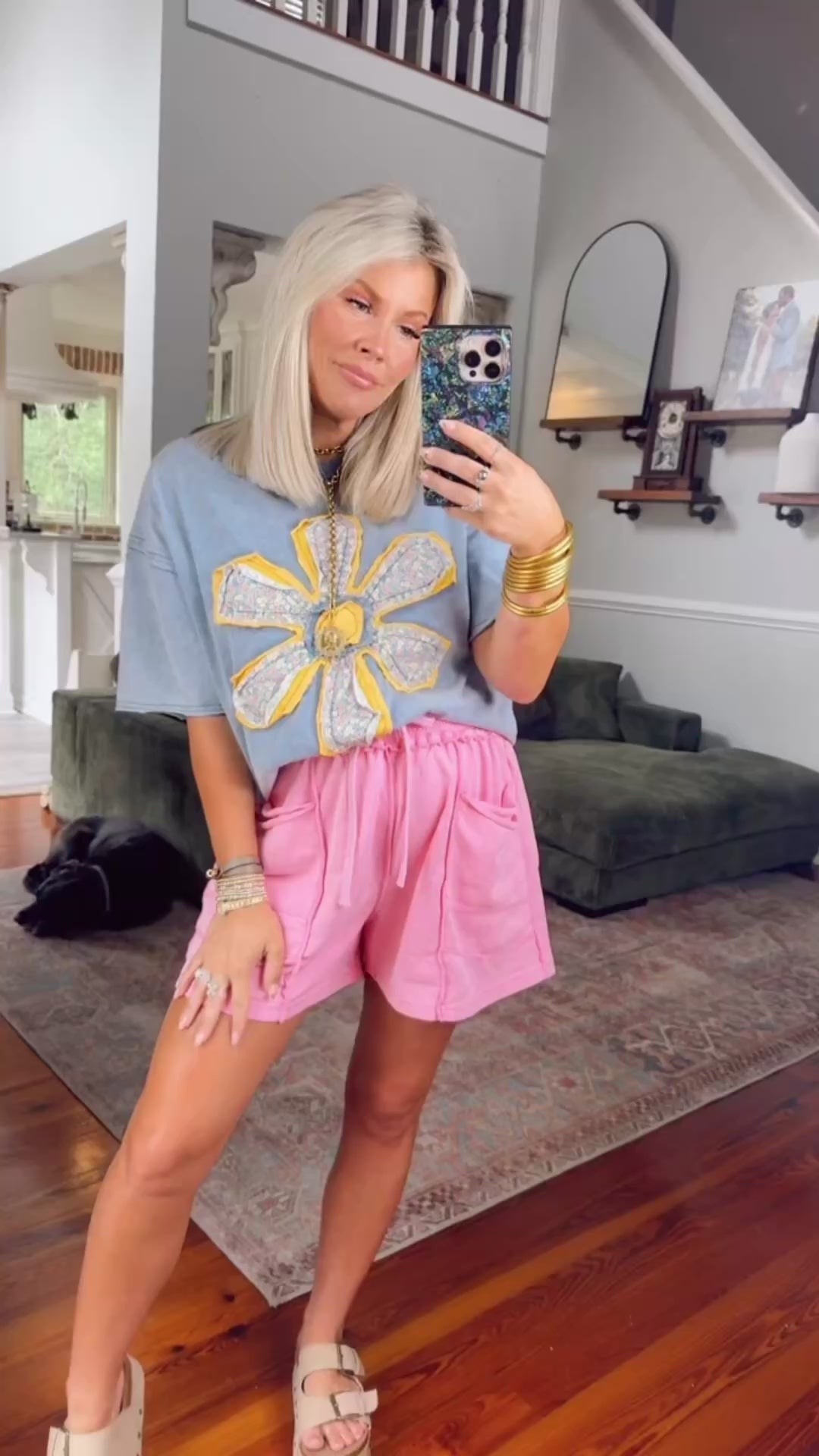 Color Pop Chill Mineral Wash French Terry Shorts - Pink