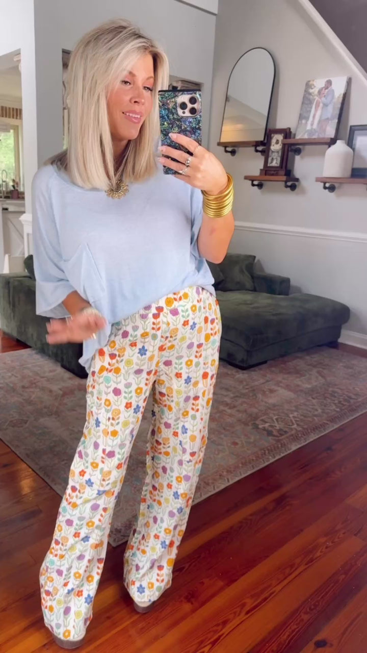 Mod Moment Floral Print Wide Leg Pants