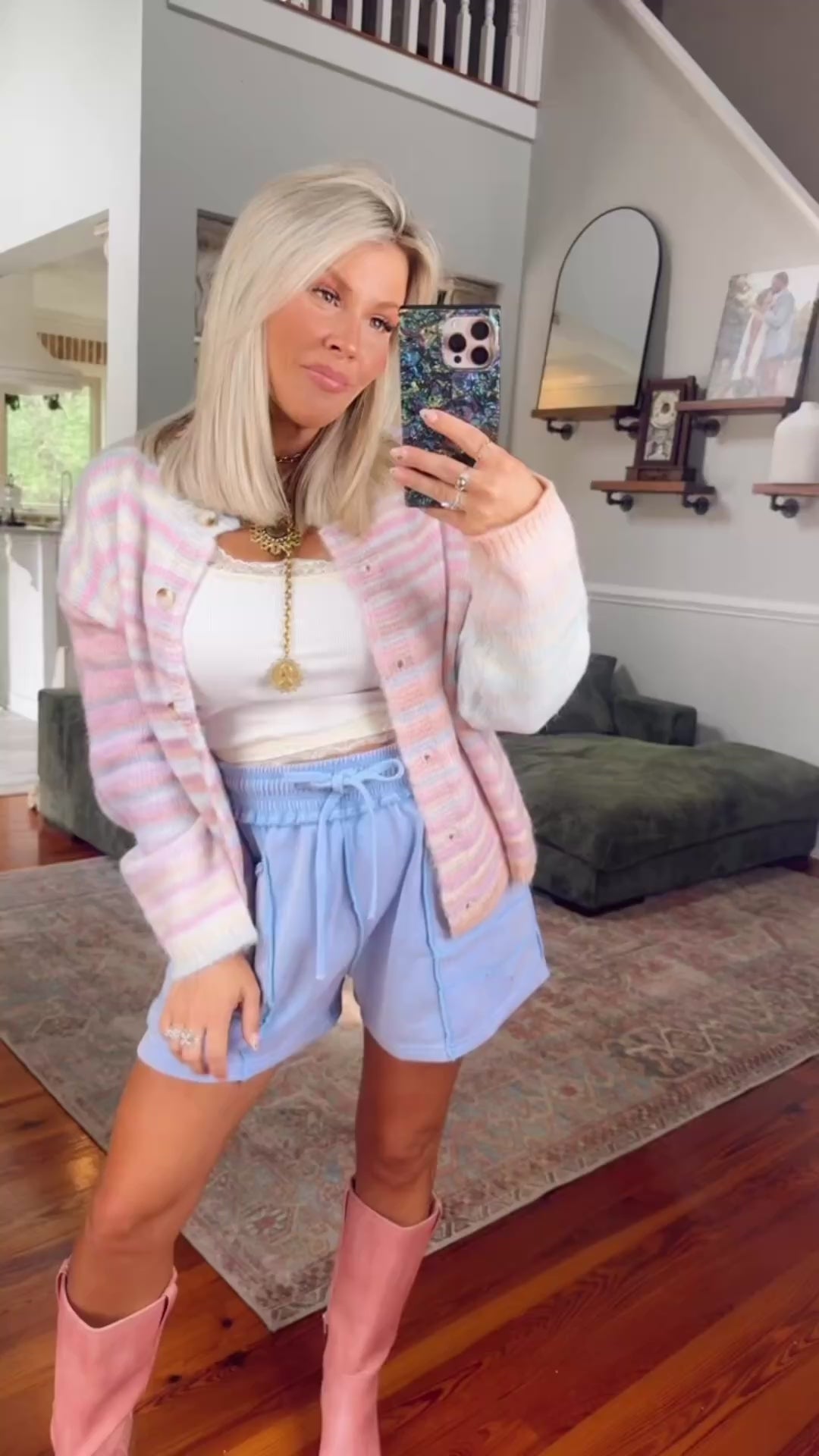 Rainbow Rush Cardigan - Bubblegum