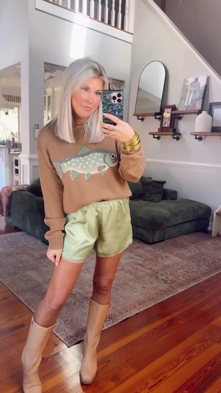 Catch of the Day Sweater - Mocha