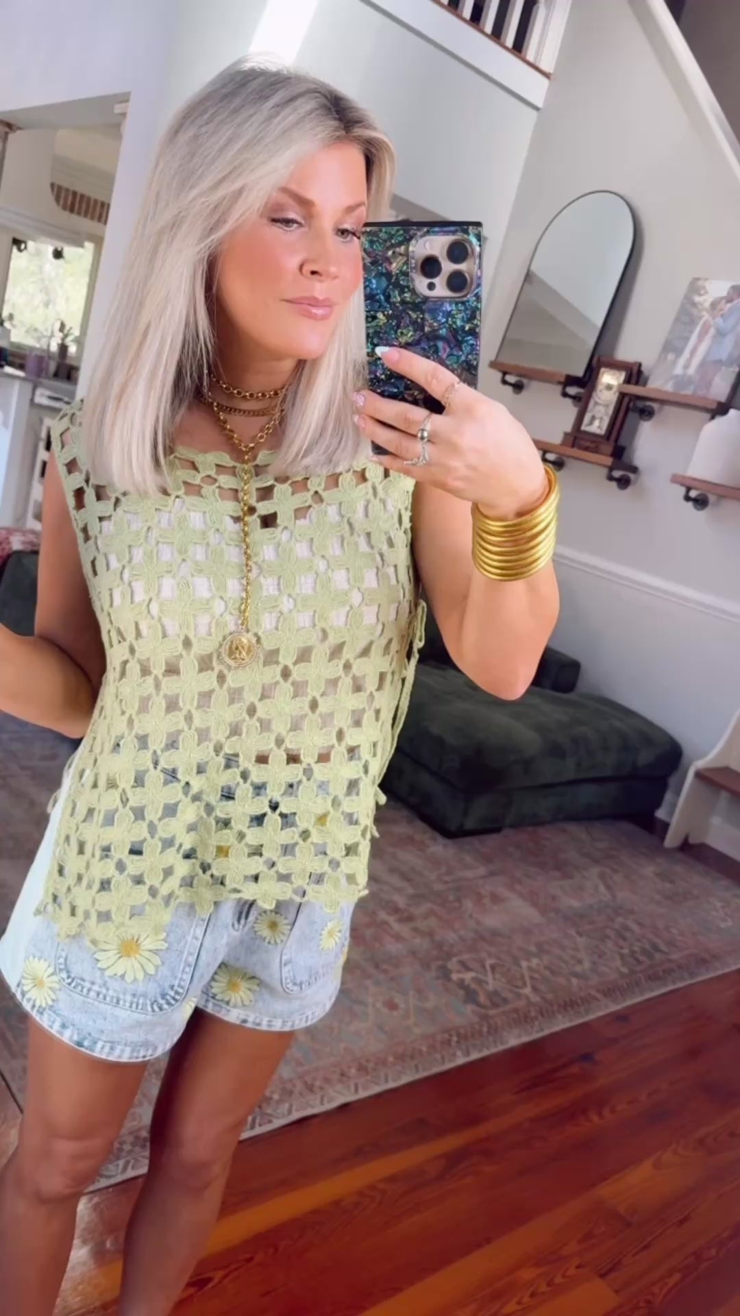 Summer Stitch Embroidered Shorts