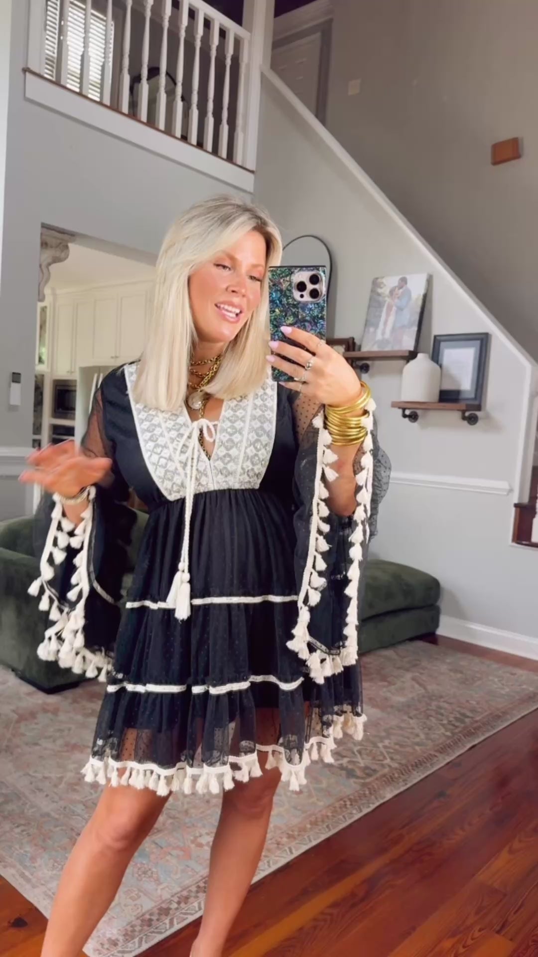 Untamed Tassel Dress - Black